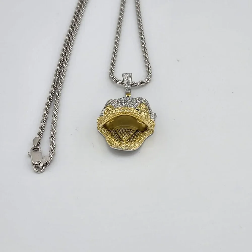 Brand New Sterling Silver 925 Angry Donald Necklace